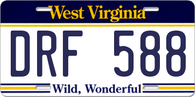 WV license plate DRF588