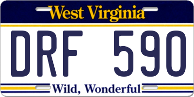 WV license plate DRF590