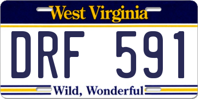 WV license plate DRF591