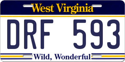 WV license plate DRF593