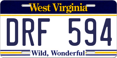 WV license plate DRF594