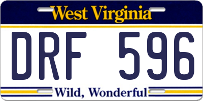 WV license plate DRF596