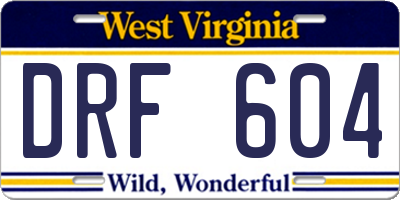 WV license plate DRF604