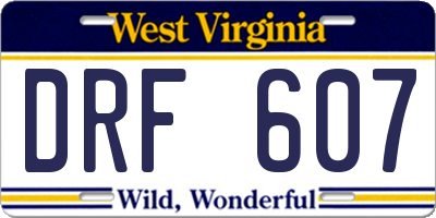WV license plate DRF607