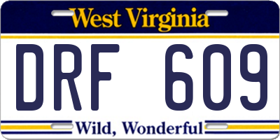 WV license plate DRF609