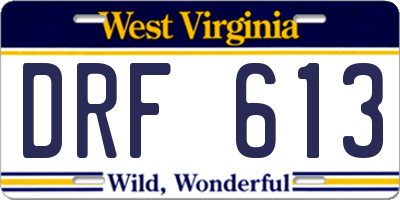 WV license plate DRF613