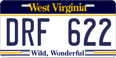 WV license plate DRF622