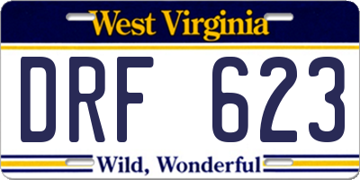 WV license plate DRF623