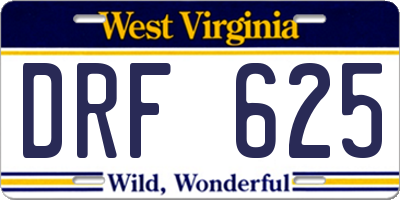 WV license plate DRF625