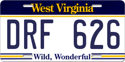 WV license plate DRF626