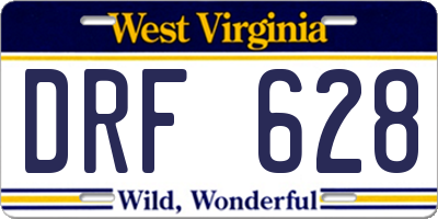 WV license plate DRF628