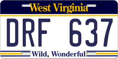 WV license plate DRF637
