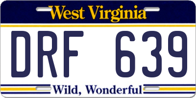 WV license plate DRF639