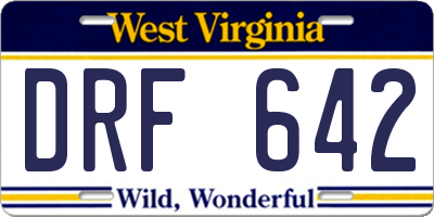 WV license plate DRF642