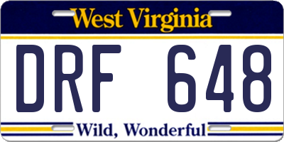 WV license plate DRF648