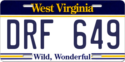 WV license plate DRF649