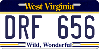 WV license plate DRF656