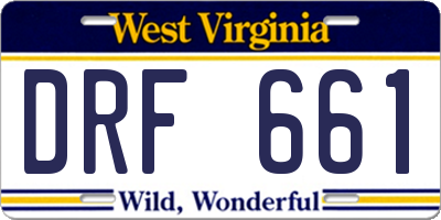 WV license plate DRF661