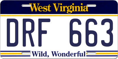 WV license plate DRF663