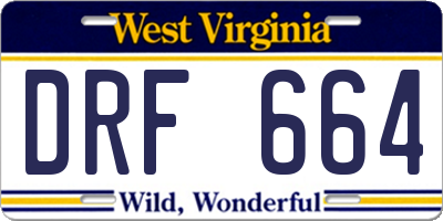 WV license plate DRF664