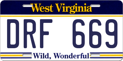 WV license plate DRF669