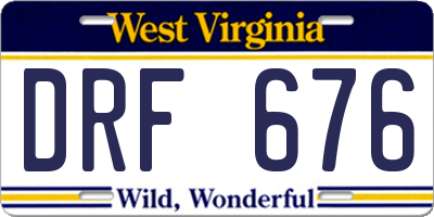 WV license plate DRF676