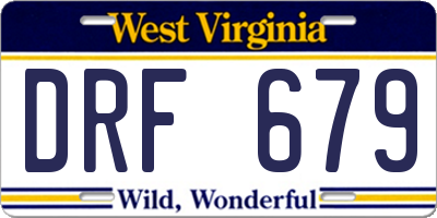 WV license plate DRF679