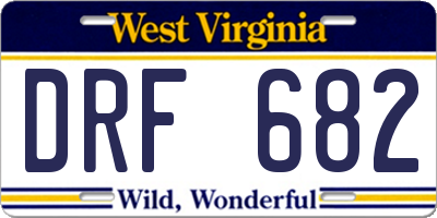 WV license plate DRF682