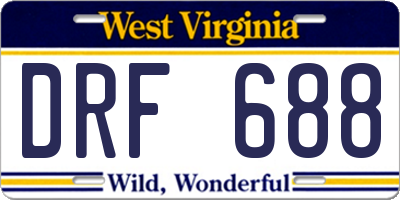 WV license plate DRF688