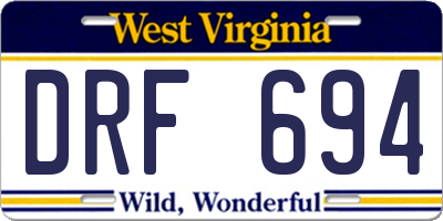 WV license plate DRF694