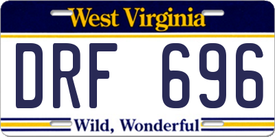 WV license plate DRF696