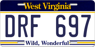 WV license plate DRF697