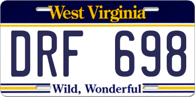 WV license plate DRF698