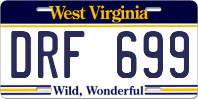 WV license plate DRF699