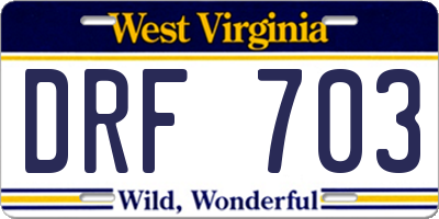 WV license plate DRF703