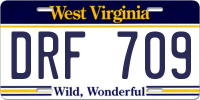 WV license plate DRF709