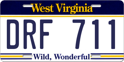 WV license plate DRF711