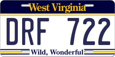 WV license plate DRF722