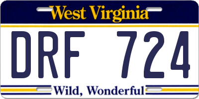 WV license plate DRF724