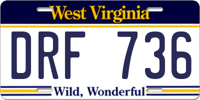 WV license plate DRF736