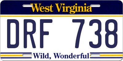 WV license plate DRF738