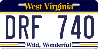WV license plate DRF740