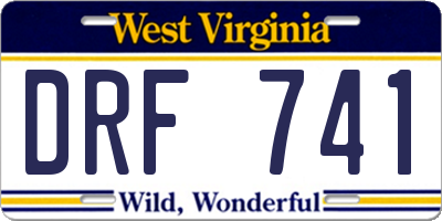 WV license plate DRF741