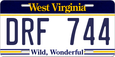 WV license plate DRF744