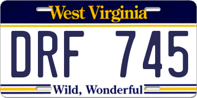 WV license plate DRF745