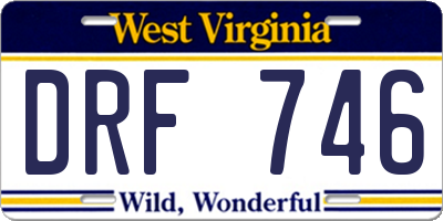 WV license plate DRF746