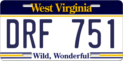 WV license plate DRF751
