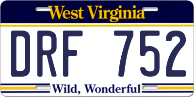WV license plate DRF752