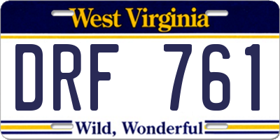 WV license plate DRF761