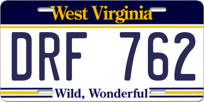 WV license plate DRF762